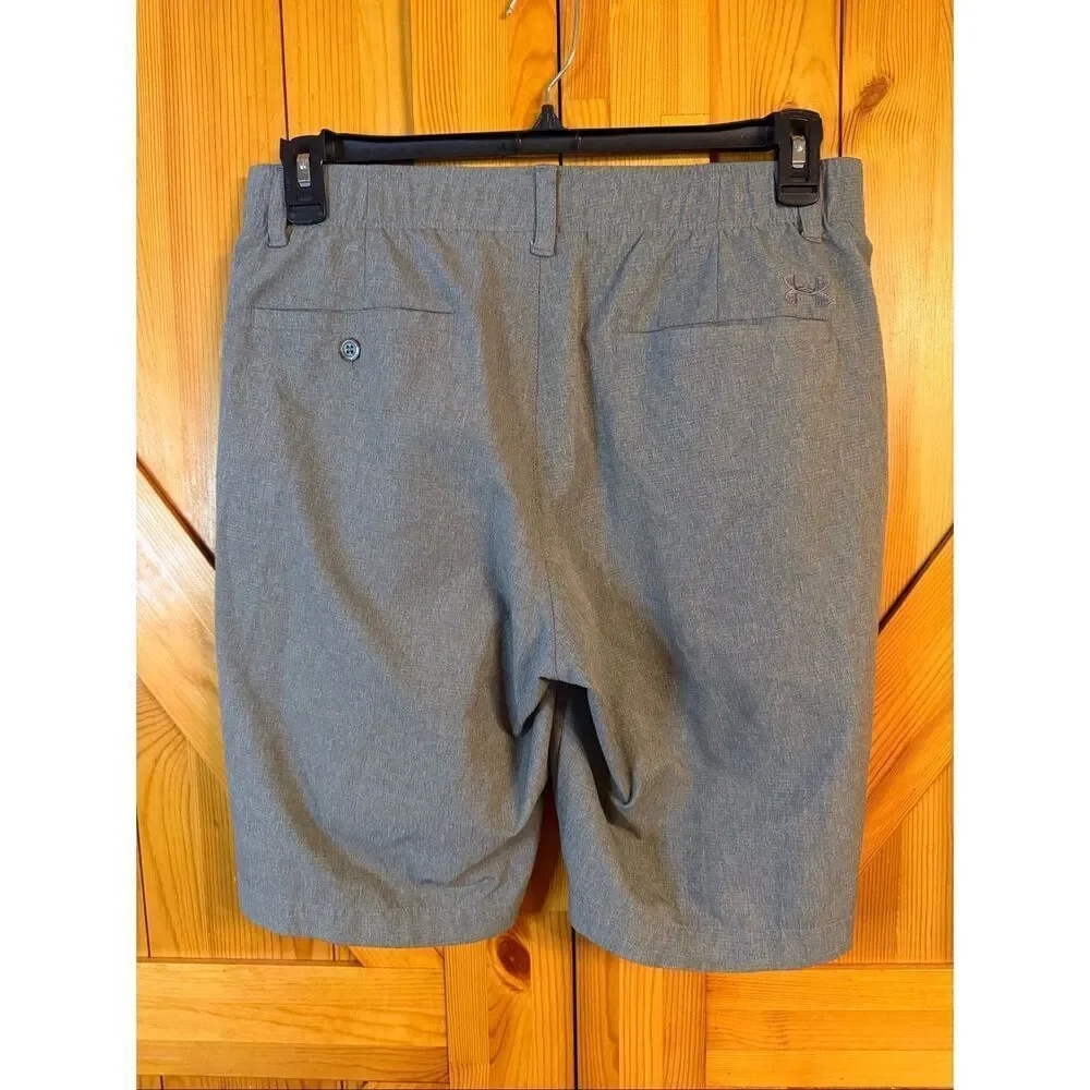 Under Armour Men’s Gray Heat Gear Loose Fit Golf Shorts Size 34 (7037)
